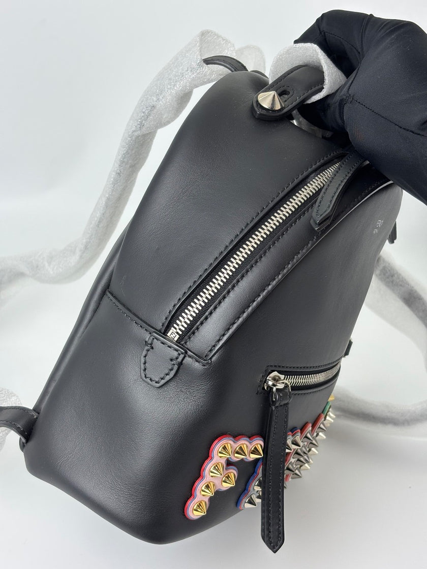 Brand New. Fendi Mini Back Pack Black Studded Logo|6171