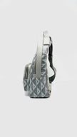 Like New. Dior Mini Rider Grey Coated Canvas Calfskin|14958