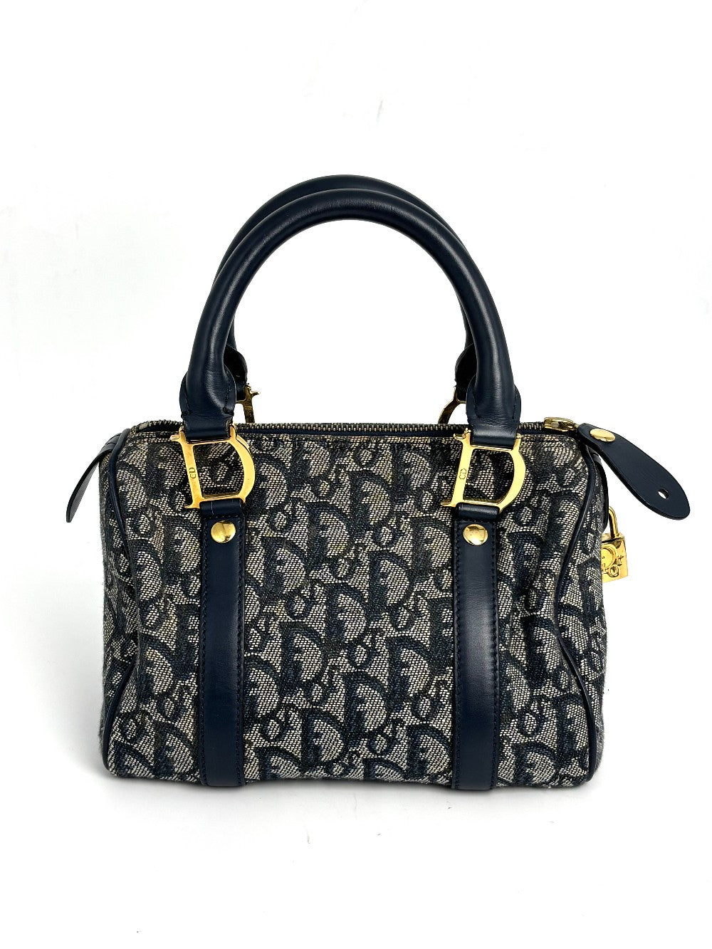 Preowned. Dior Trotter Navy Blue Canvas. CP0070|12387