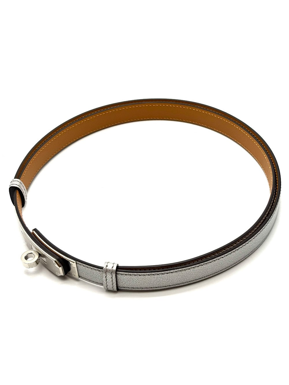 Brand New. Hermes Kelly Belt Argent Silver PHW. KMI380IA|17039