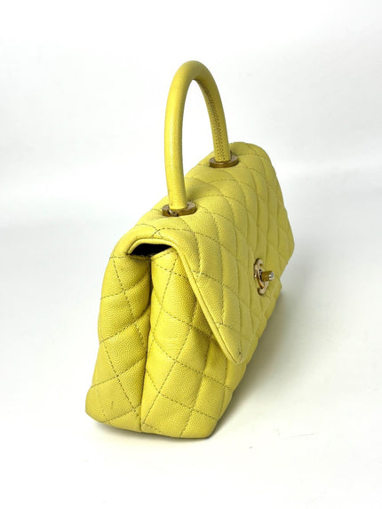 Preowned. Chanel Coco Handle Mini Yellow. 24230768|8086