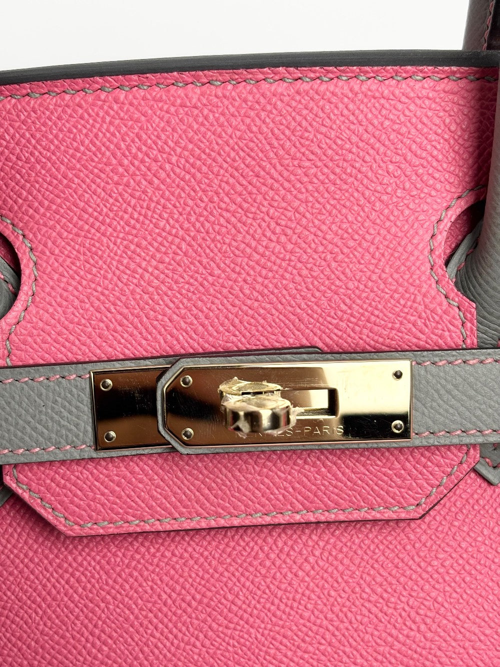 Preowned. Hermes Birkin 30 HSS Rose Azalee/Gris Asphalt. AAS473NB|3292
