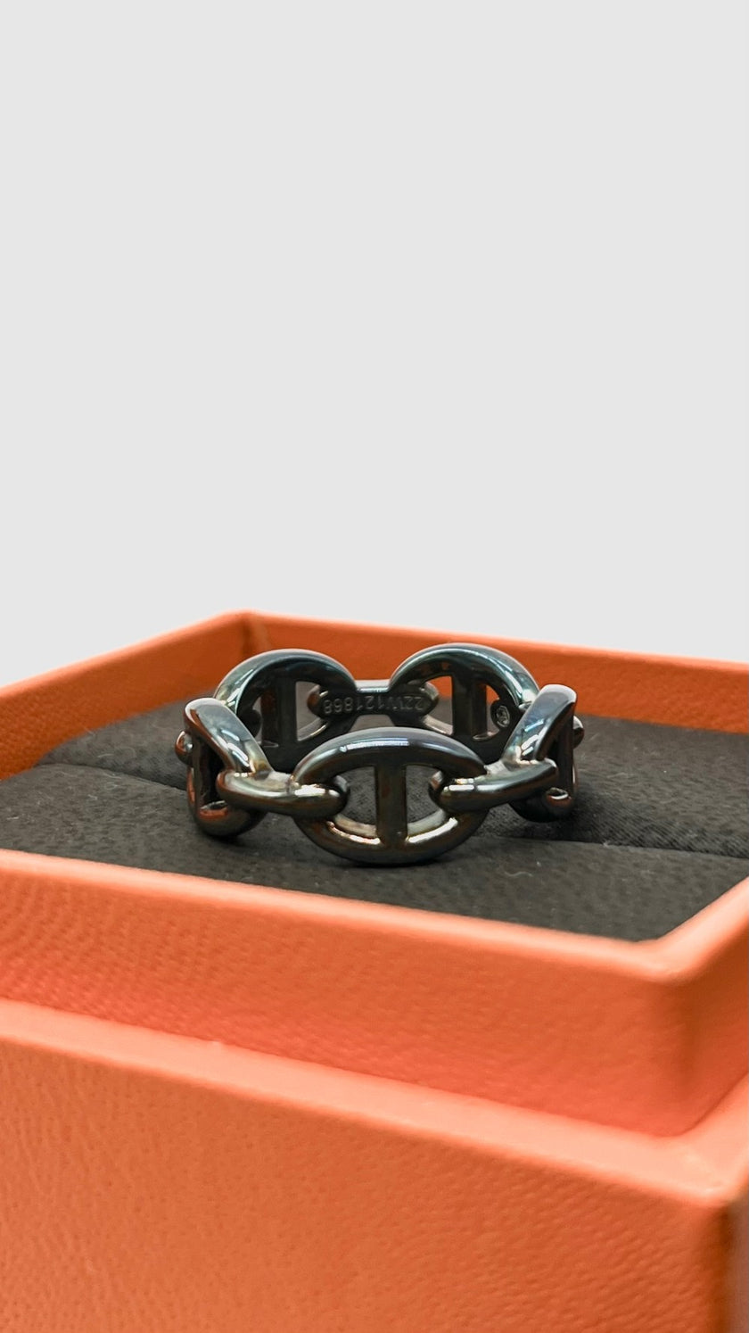 Brand New. Hermes Bague Enchain Ring, 55|9351