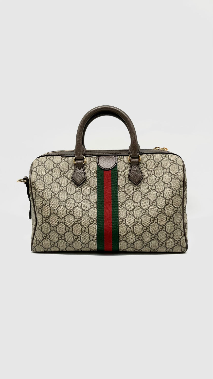 Unsed. Gucci Ophidia Boston GG Supreme Canvas Bag GHW|13392