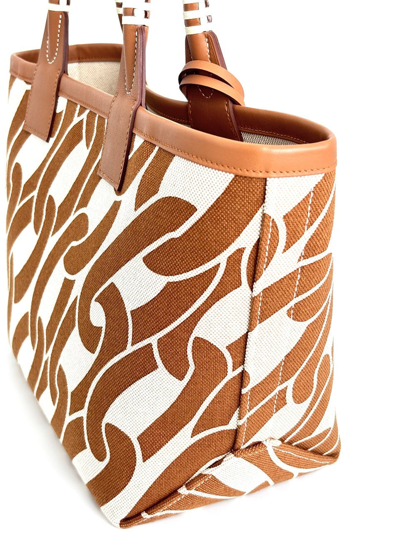 Brand New. Hermes Steeple 25 Tote Canvass/Gold. BFM011PM|3773