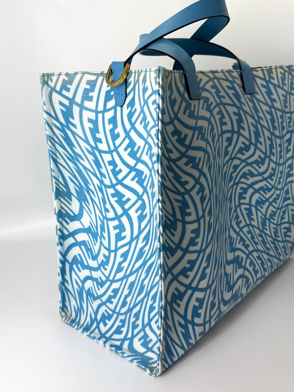 Preowned. Fendi Shopping Tote Blue|6235