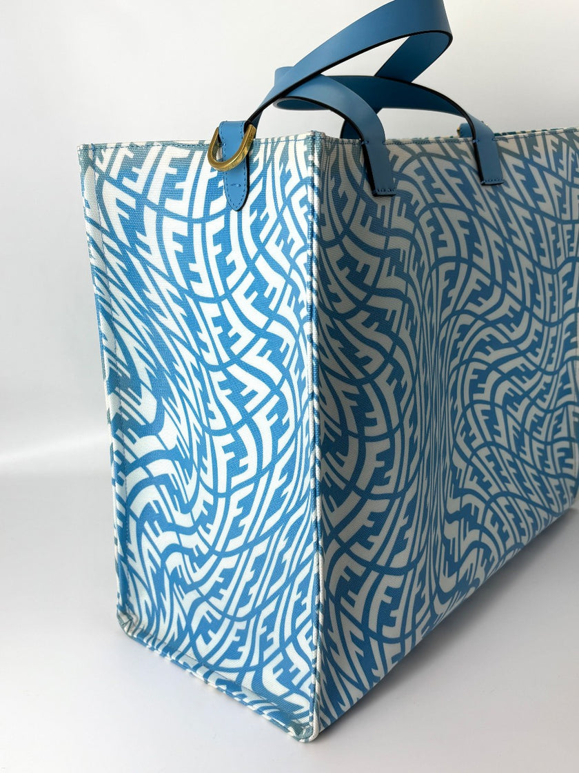 [SALE] Preowned. Fendi Shopping Tote Blue|6235