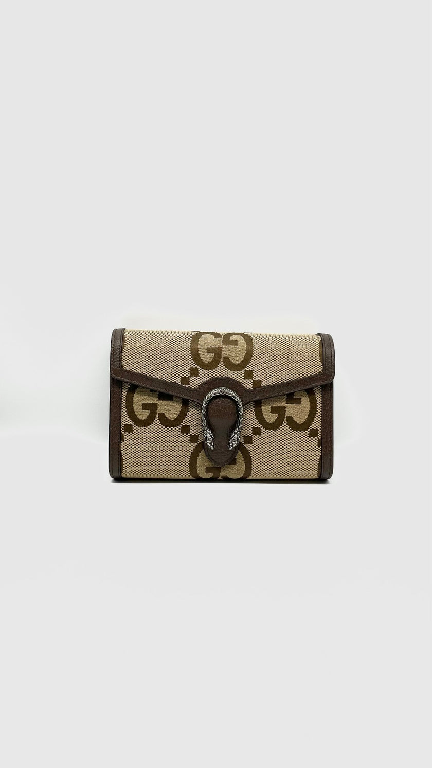 Brand New. Gucci Dionysus Wallet On Chain GG Canvas Monogram Brown & Beige|12003