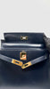 Preowned. Hermes Kelly 28 Black Boxcalf GHW. Circle W9.|11445