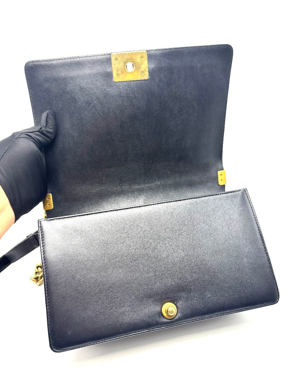 Preowned. Chanel Leboy New Medium Black Lambskin GHW. 21698415|17077
