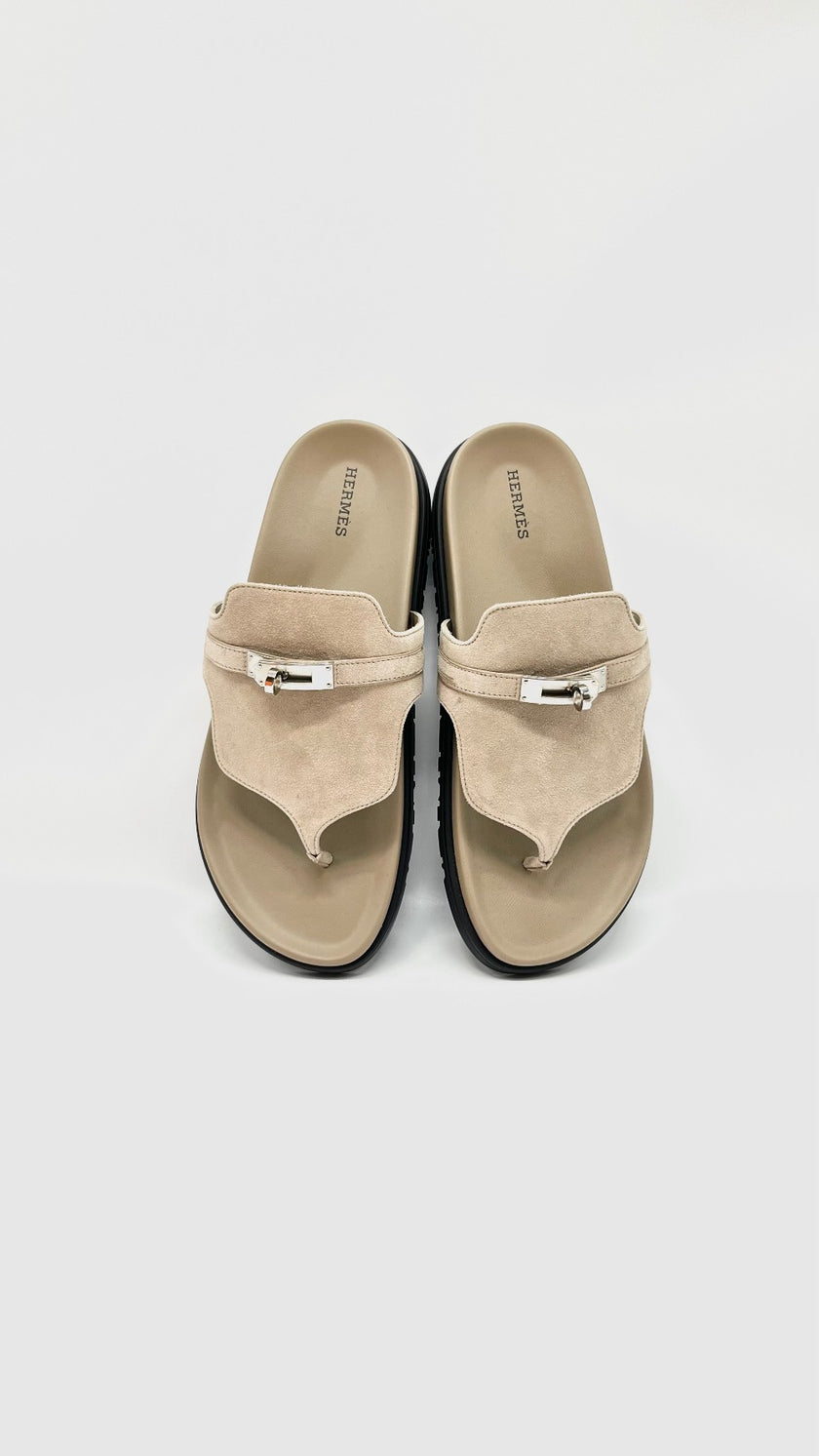 Brand New. Hermes Empire Sandals Gray. 41|10593
