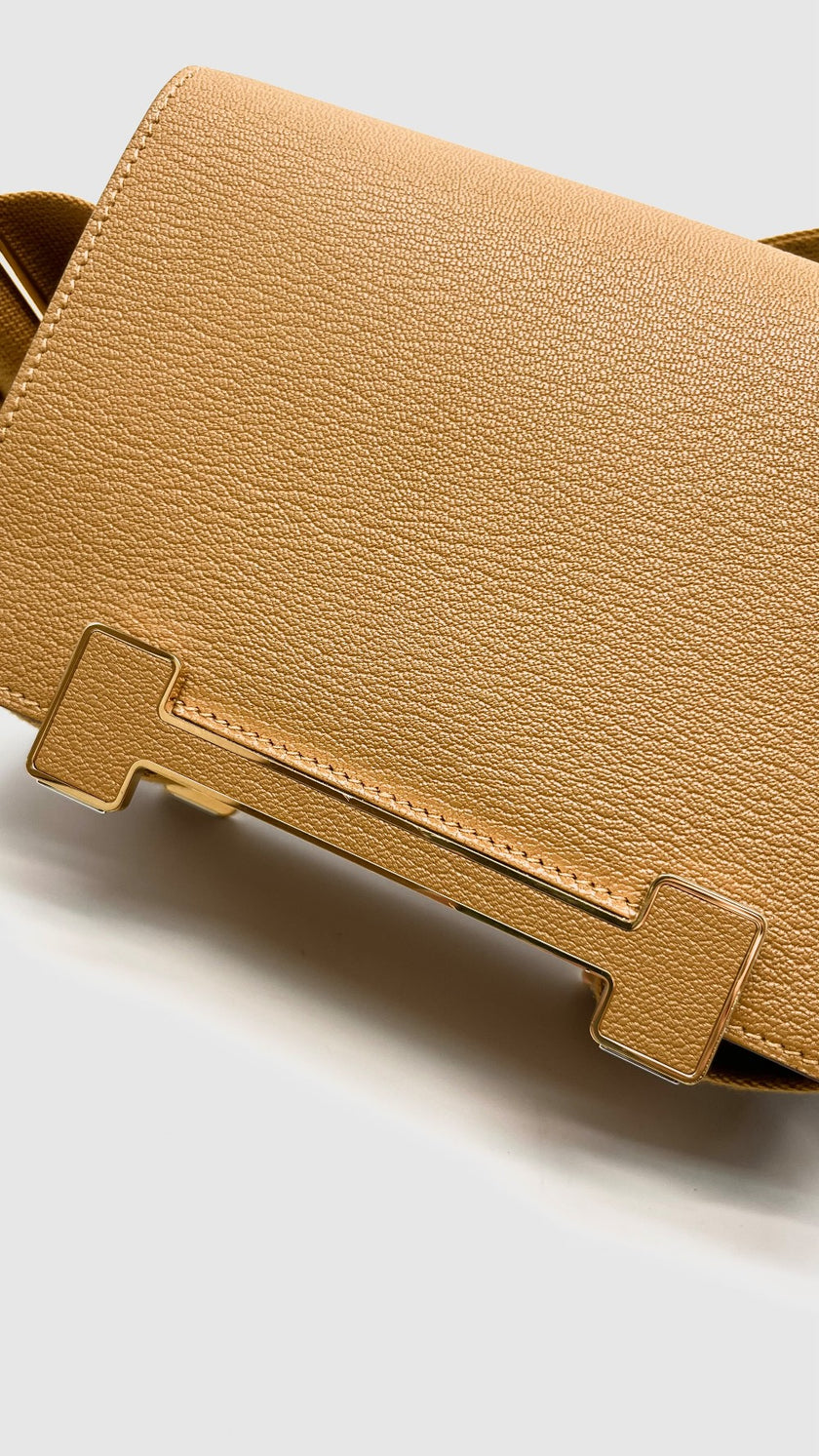 Preowned. Hermes Geta Caramel Evercolor GHW. BPU007NI|16589