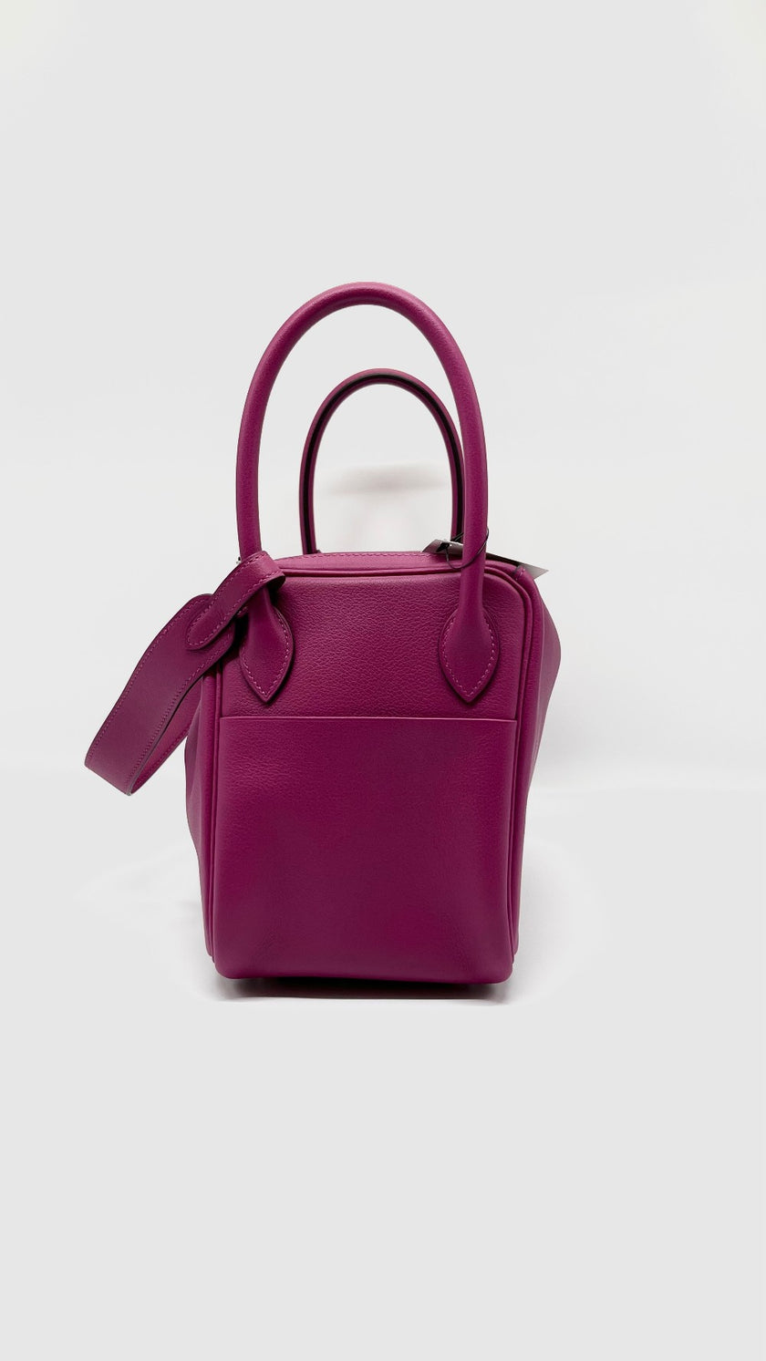 Like New. Hermes Lindy 26 Rose Poupre Evercolor PHW. ANN009BC|5233