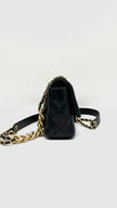 Preowned. Chanel Mini Square Flap Black Calfskin GHW. XJ2X9N68|14172