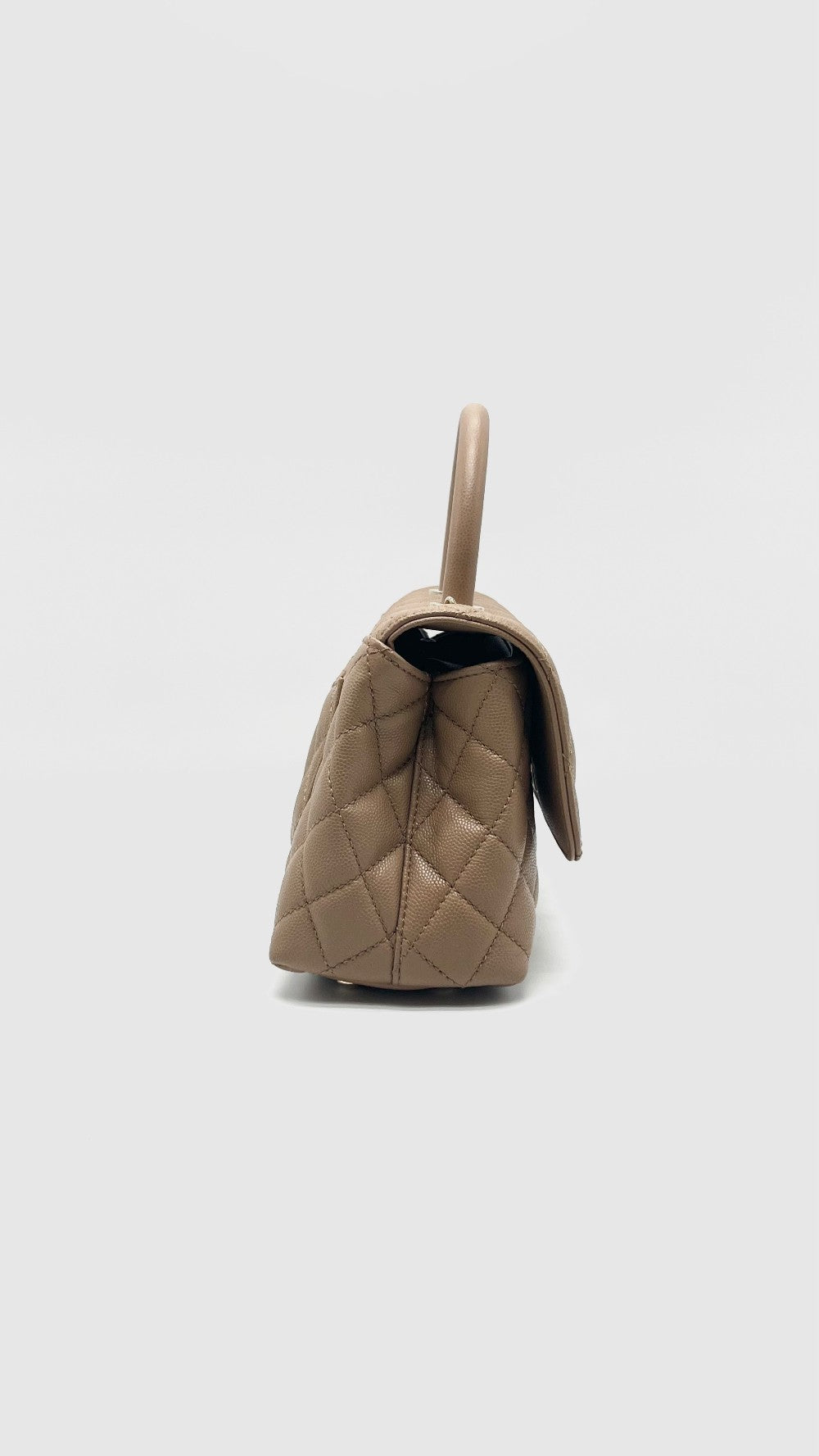 Brand New. Chanel Coco Handle Small Dark Beige Caviar GHW. A6GN5C11|16611