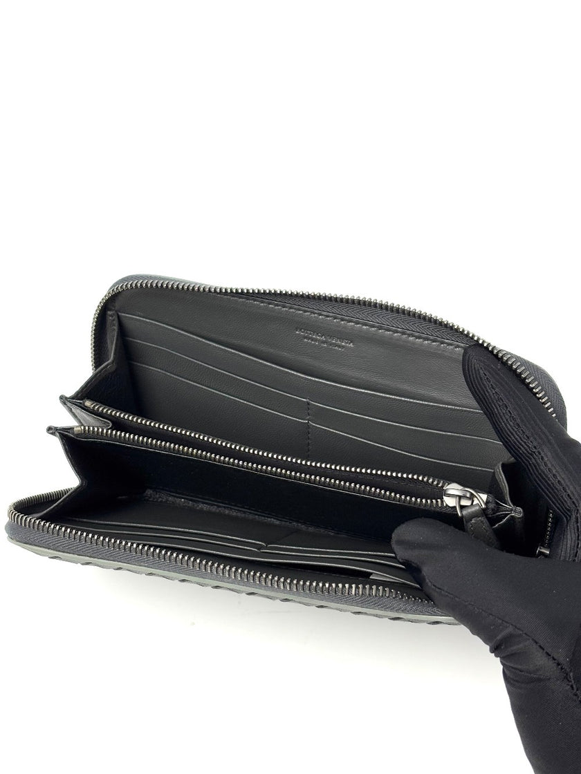 Brand New. Bottega Zip Around Long Wallet Gray|8120