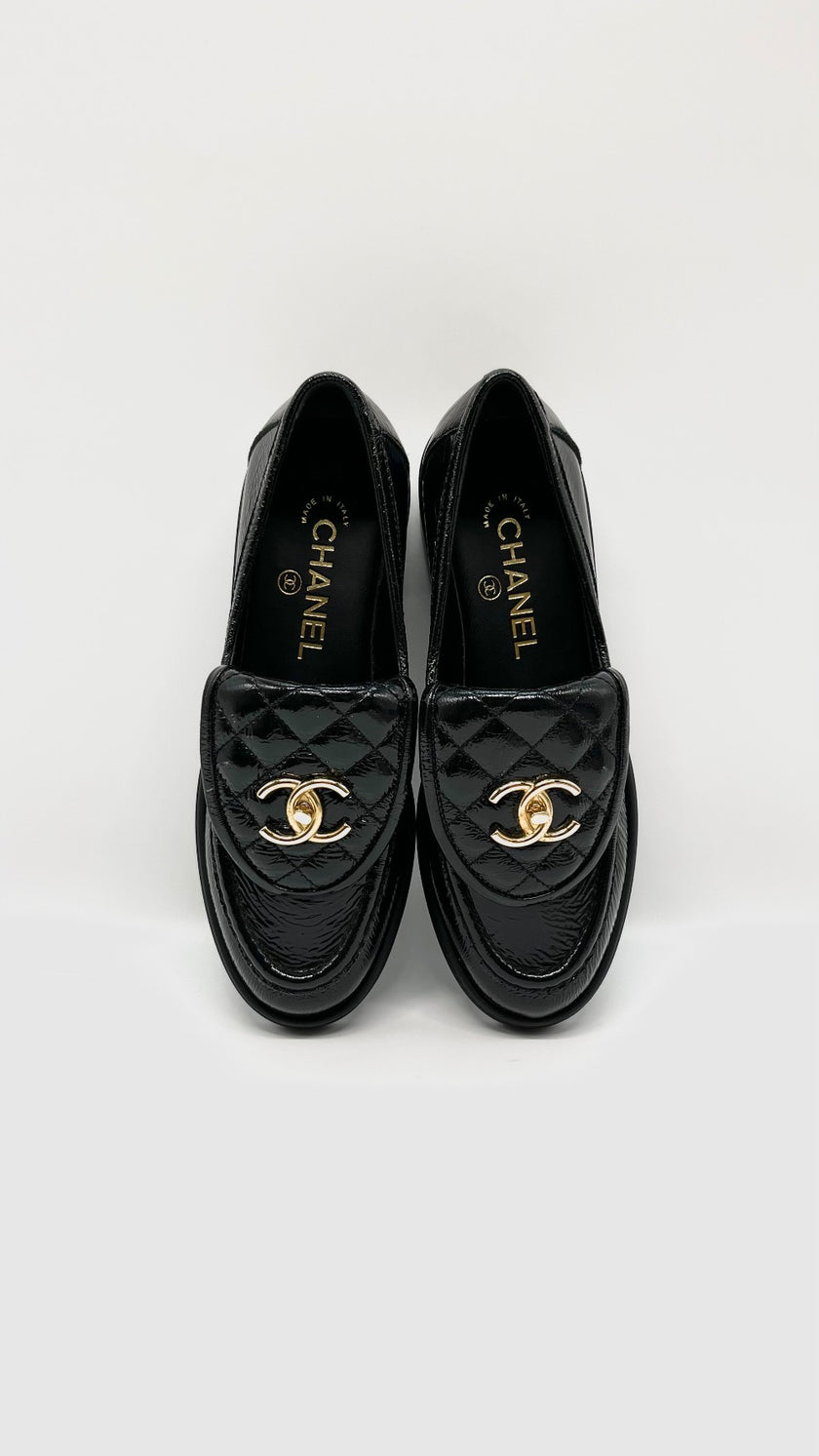 Brand New. Chanel Slip On Patent Black. 36|9637
