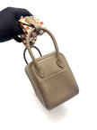 Unused. Hermes Mini Lindy Etoupe Quadrille Strap Clemence PHW.WMM475SM|17896