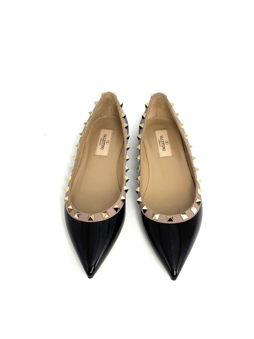 Preowned. Valentino Flats Black. 36.5|8410