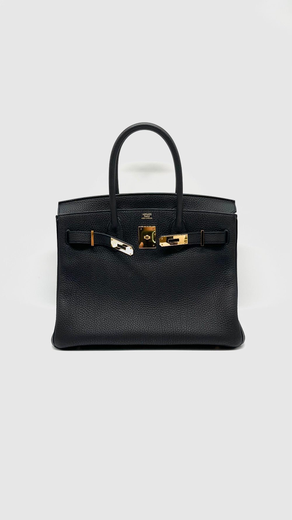 Preowned. Hermes Birkin 30 Black Togo GHW. UPY455TM|14643