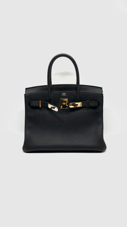 Preowned. Hermes Birkin 30 Black Togo GHW. UPY455TM|14643