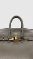 Preowned. Hermes Birkin 25 Etain Togo GHW. DPY837WM|14867