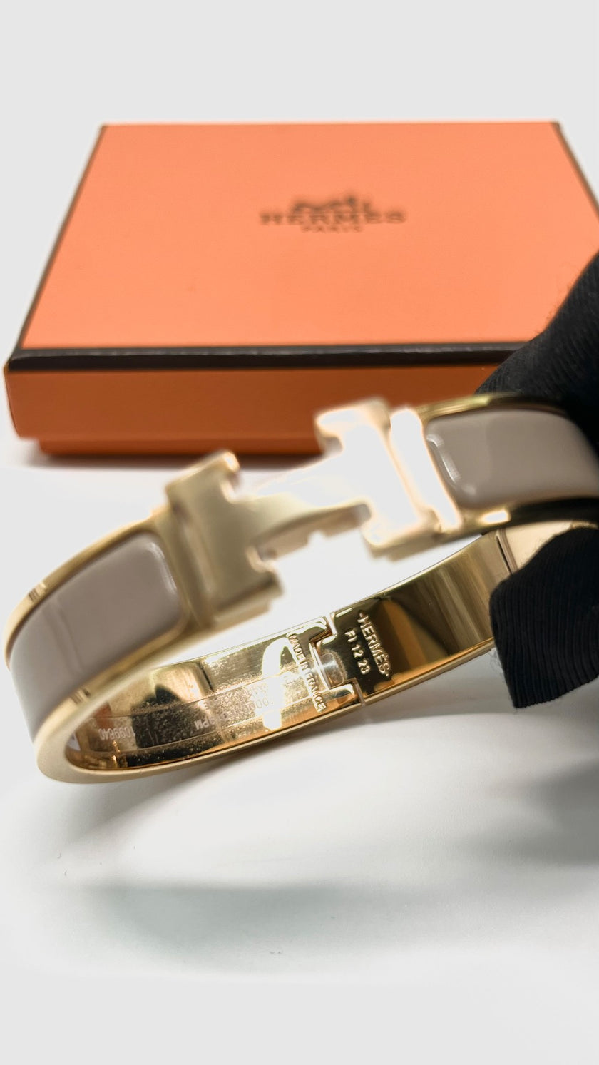 Brand New. Hermes Clic H PM Etoupe RGHW|8747