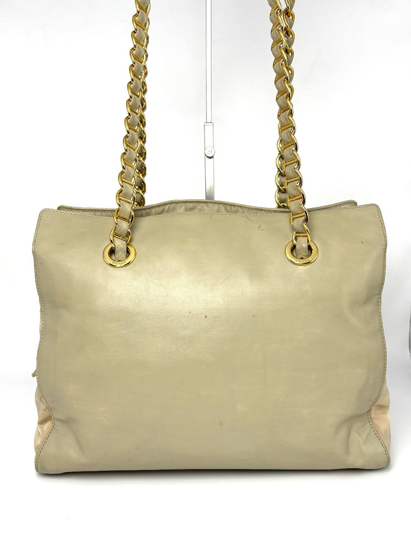 Preowned. Prada Chain Tote Beige|9491
