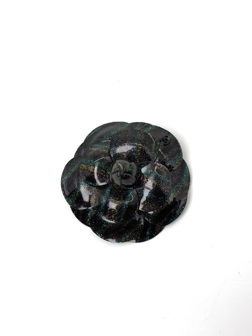 Brand New. Chanel Brooch Flower Black|6718