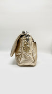 Preowned. Chanel 19 Flap Medium Gold Metallic Goatskin. 31166659|9882
