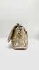 Preowned. Chanel 19 Flap Medium Gold Metallic Goatskin. 31166659|9882