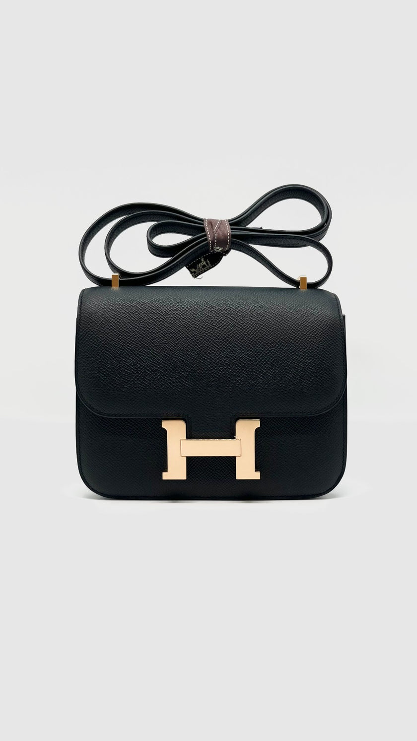 Brand New. Hermes Constance 18 MIni Black Epsom RGHW. BMS 867 IH|7779