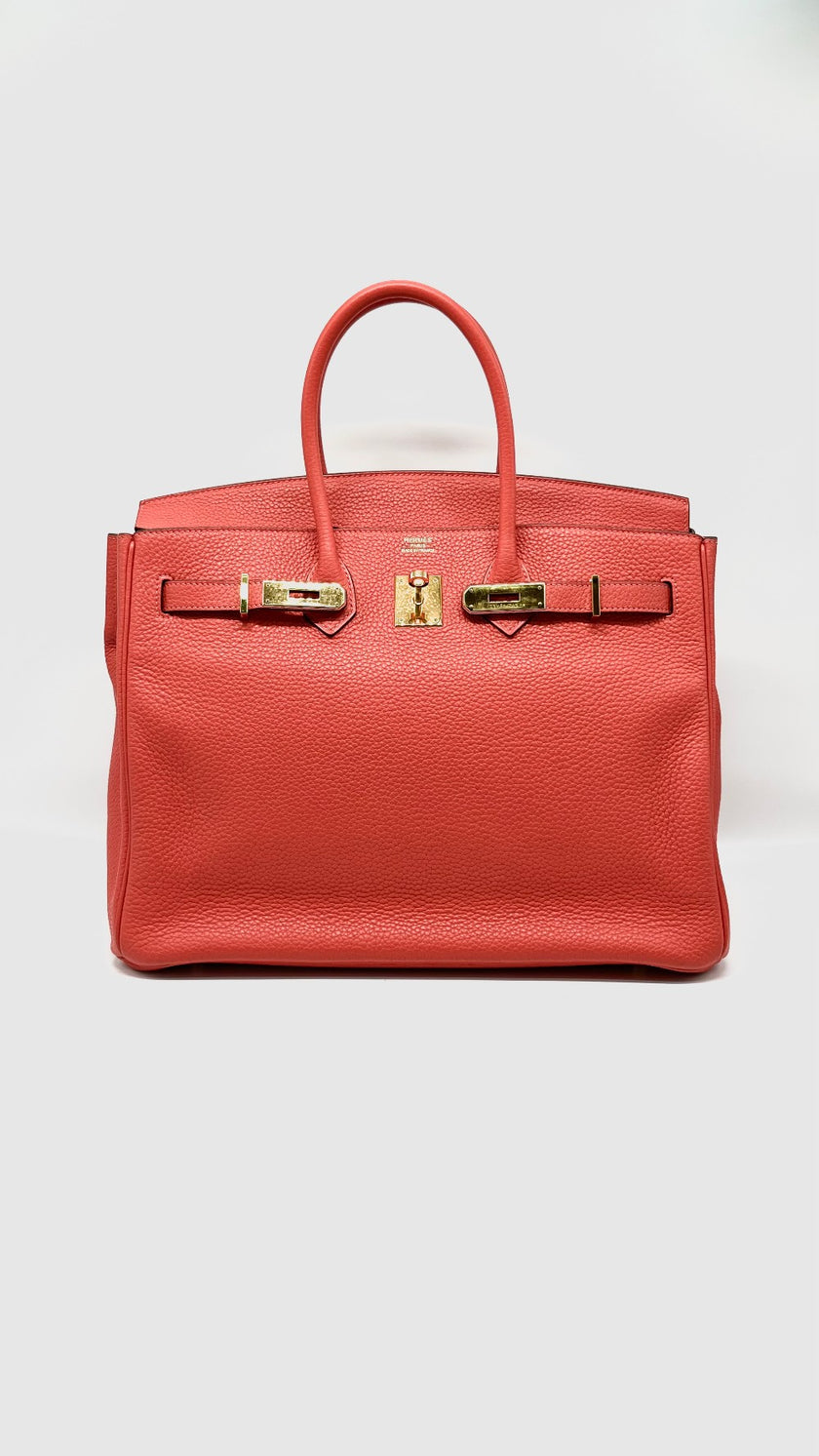 Preowned. Hermes Birkin 35 Rose Jaipur Clemence GHW. R212E|12241