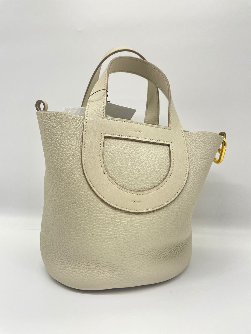Like New. Hermes In The Loop 18 Clemence Beton GHW. UAM007UH|9122