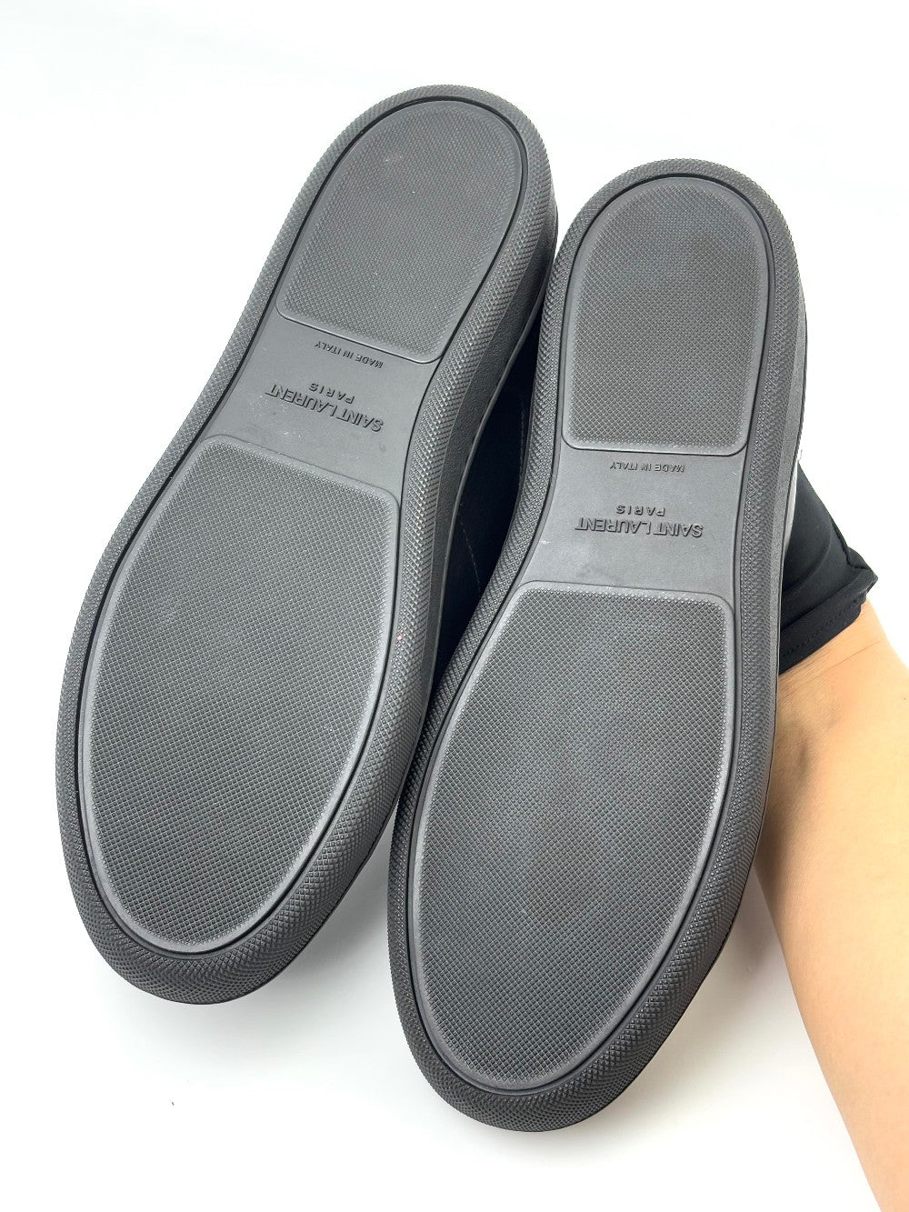 Brand New. YSL Sneakers Black Silver Lace. 36|7249