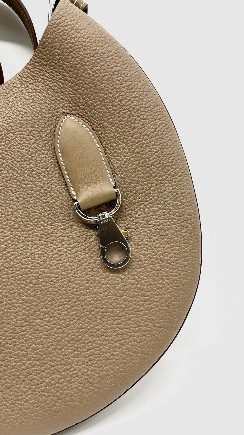 Brand New. Hermes P'tit Arcon Togo Etoupe PHW. KAM004UH|11659