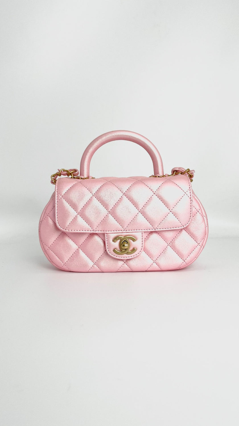 Brand New. Chanel Oval Top Handle Pink. N0NHLPU0|4006
