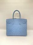 Preowned. Hermes Birkin 30 Blue Mykonos Ostrich GHW. DSA278CA|13192