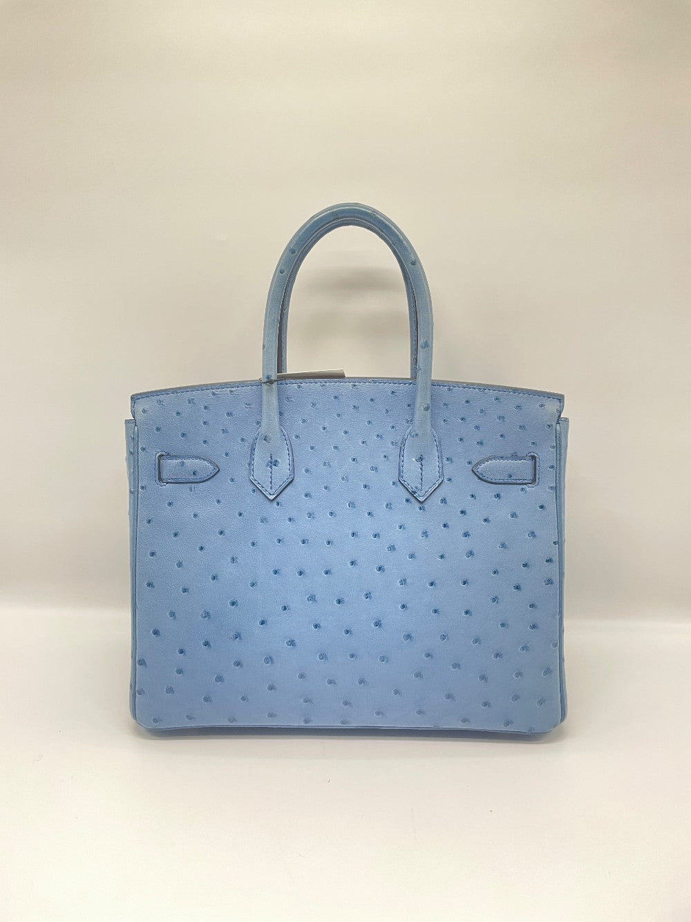 Preowned. Hermes Birkin 30 Blue Mykonos Ostrich GHW. DSA278CA|13192