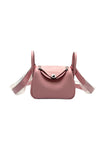 Brand New. Hermes Mini Lindy Rose Sakura/New White Clemence PHW. GPY245UH|17410