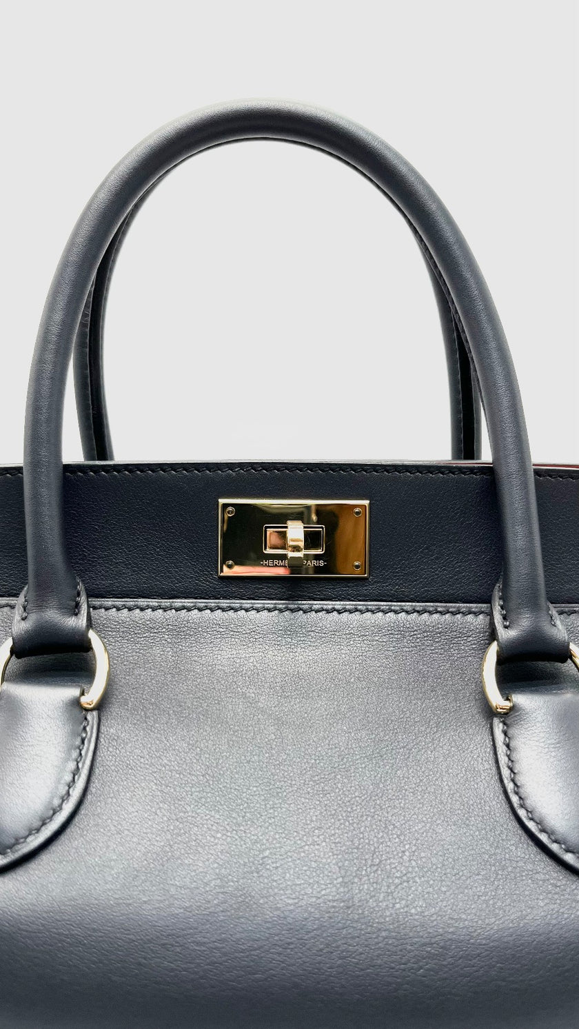 Like New. Hermes Toolbox 20 Caban/Cuivre Swift Permabrass HW. DBY001MA|16569