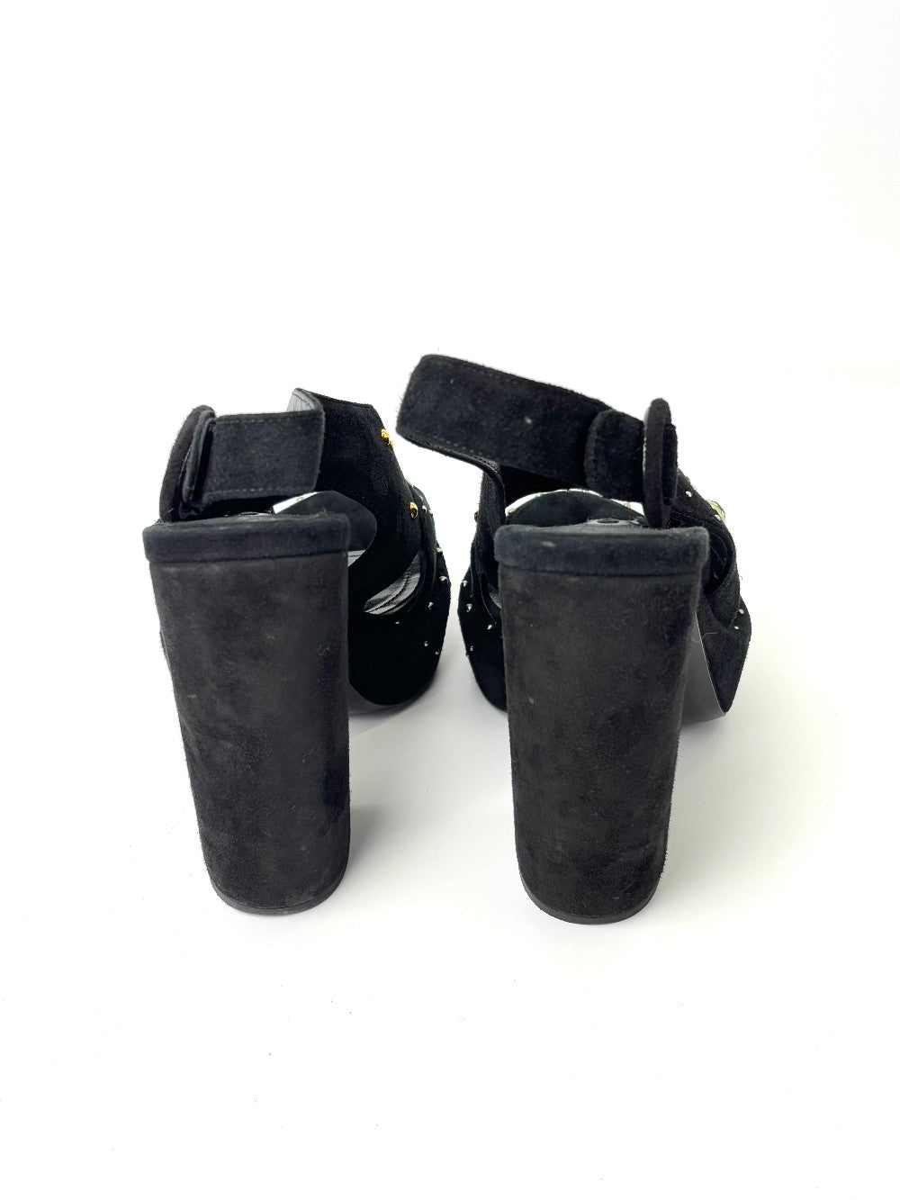 Preowned. Prada Block Heel Sandals Suede. 37|7437