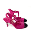 Brand New. Chanel Round Toe Heel Suede Pink. 36|8581