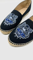Preowned. Kenzo Espadrille Tiger Head Canvas Black. 40|13470