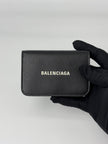 Preowned. Balenciaga Bifold Card Holder Black|7030