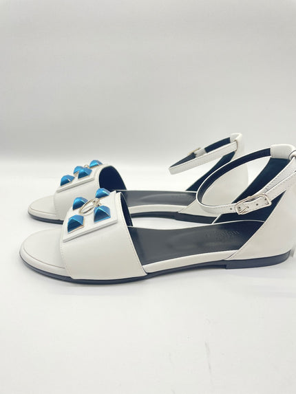 Brand New. Hermes Sandals Desiree Blanc. 37|9087