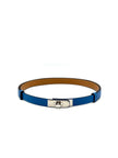 Brand New. Hermes Kelly Belt Blue Izmir PHW|8883