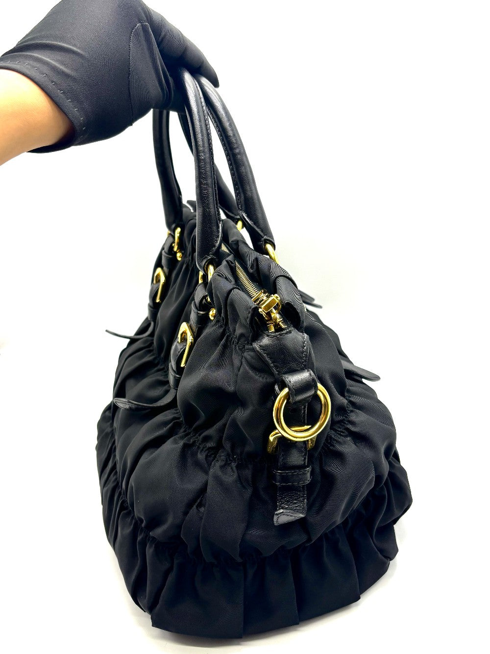 Preowned. Prada Gaufre Black Nylon|17639