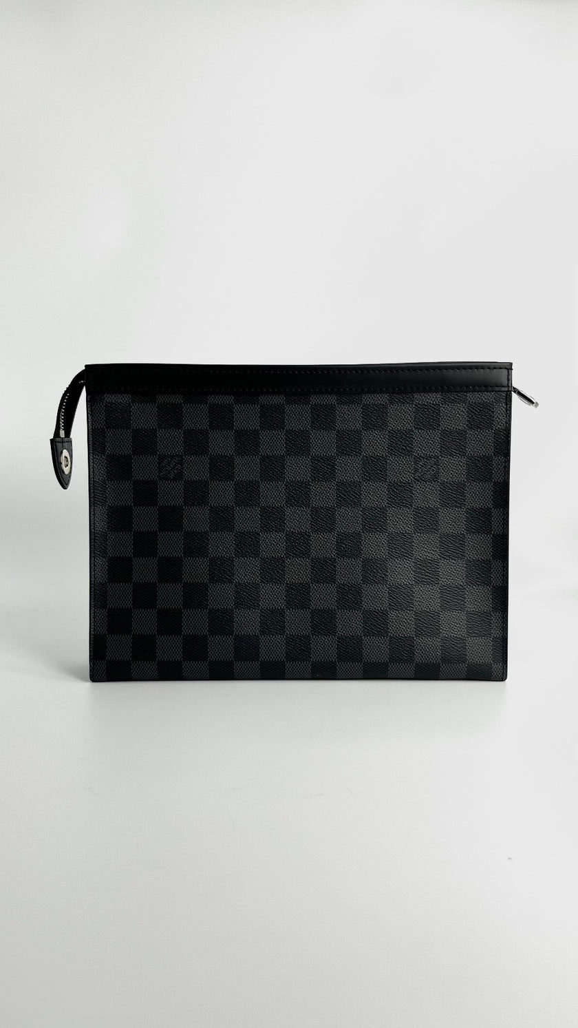 Brand New. LV Voyage Clutch Graphite. TA4129|4868