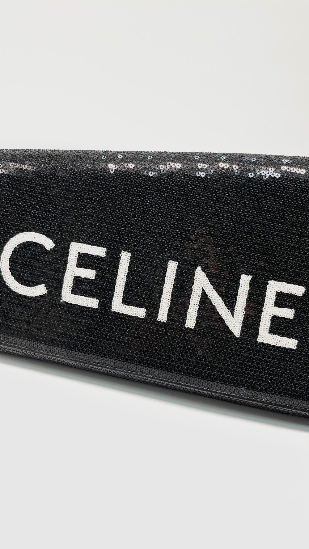 Preowned. Celine Clutch Black Sequined|12084